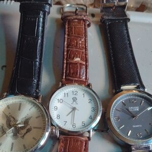Black and Brown Leather Strap Watches